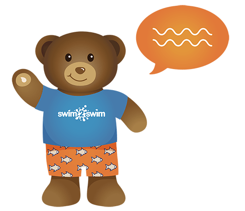 Splash the bear with a speech bubble